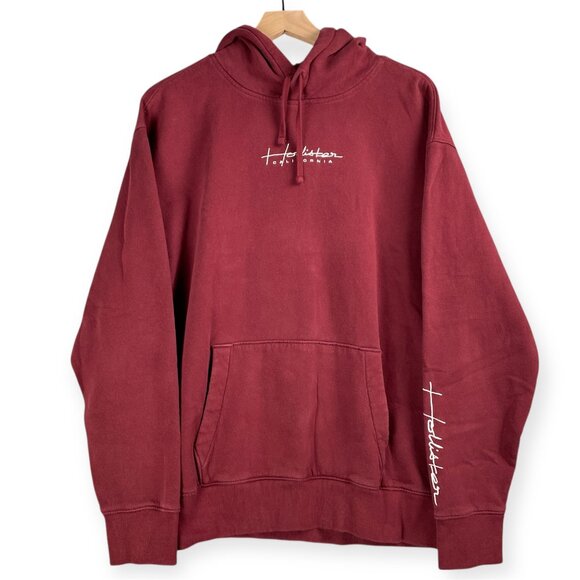 Hollister Other - Hollister Hoodie Men’s XL Red Script Logo Must-Have Collection Pullover